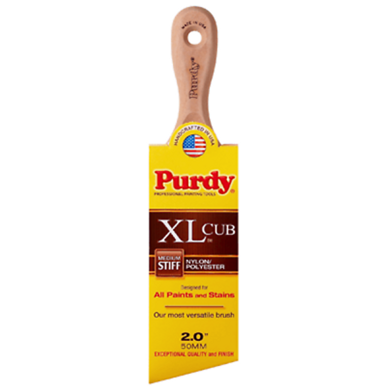 2" Purdy XL Cub Short Handle Angled Synthetic Bristle Cutting In Paint Brush