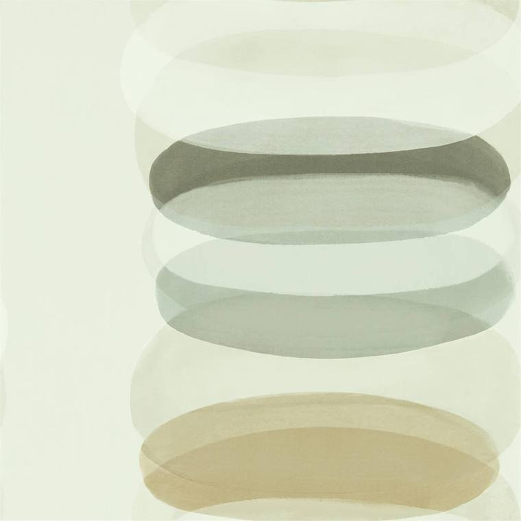 Harlequin 112194 - Momentum 6 Overlapping Circles Pebbles Beige Grey Harlequin Wallpaper roll - luxury design for UK feature walls