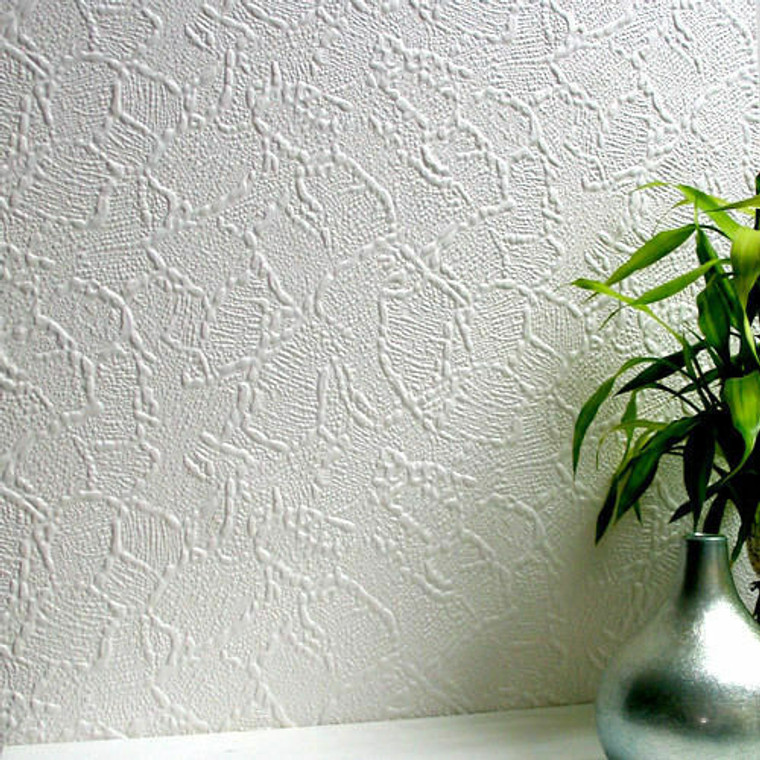 RD0107 Anaglypta Supaglypta Frazer White Paintable Textured Wallpaper