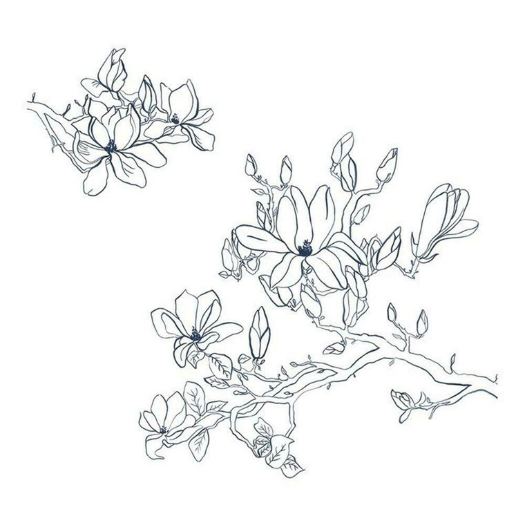 83960165 - Idylle Painterly Flowers Black Casadeco Wallpaper Mural