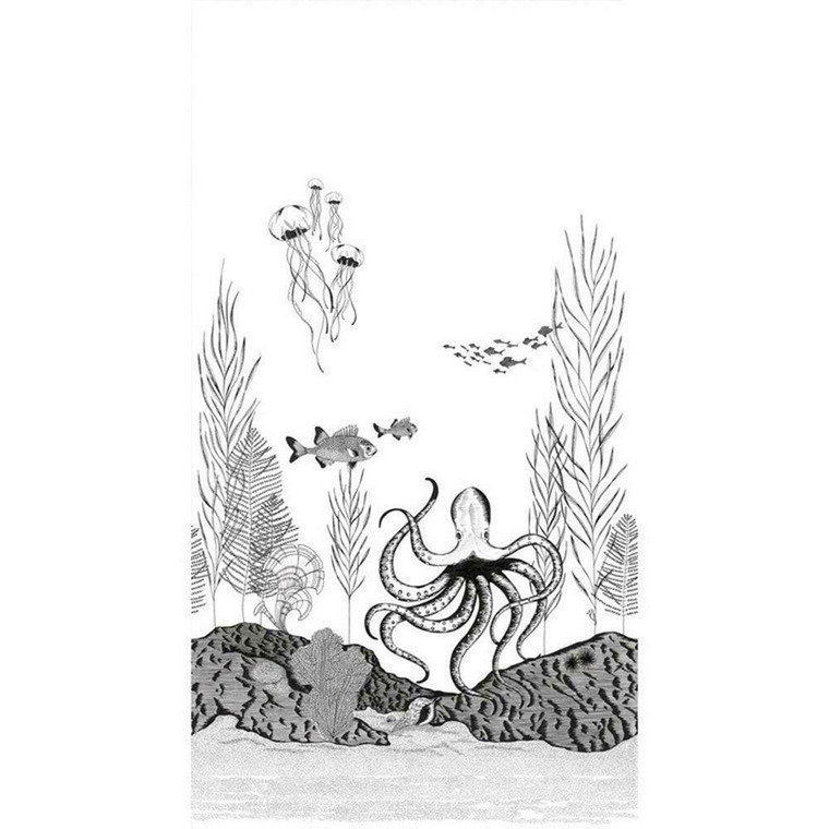 84629549 - Encyclopedia2 Underwater Jellyfish Octopi Fish Black Casadeco Mural