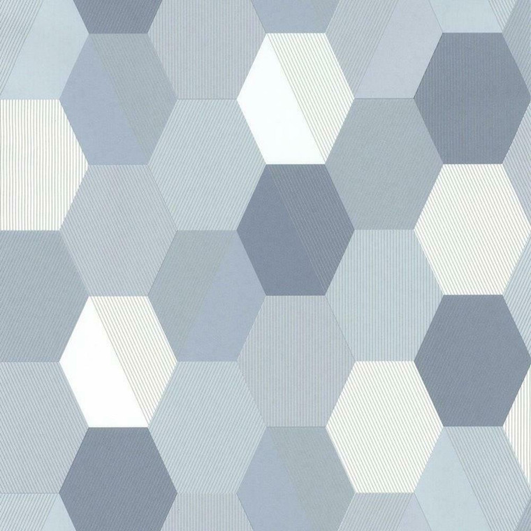 100109909 - Spaces Hexagons Grey Casadeco Wallpaper