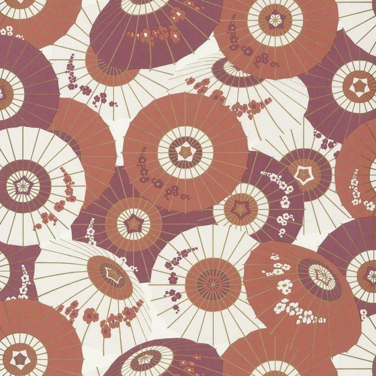 100323210 - Hanami Oriental Umbrellas Orange Casadeco Wallpaper