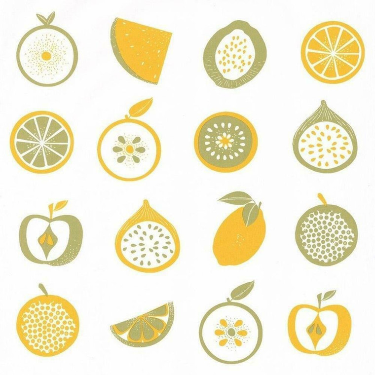 100647062 - Bistrot D Alice Fruit Motifs Smoothie Green Casadeco Wallpaper