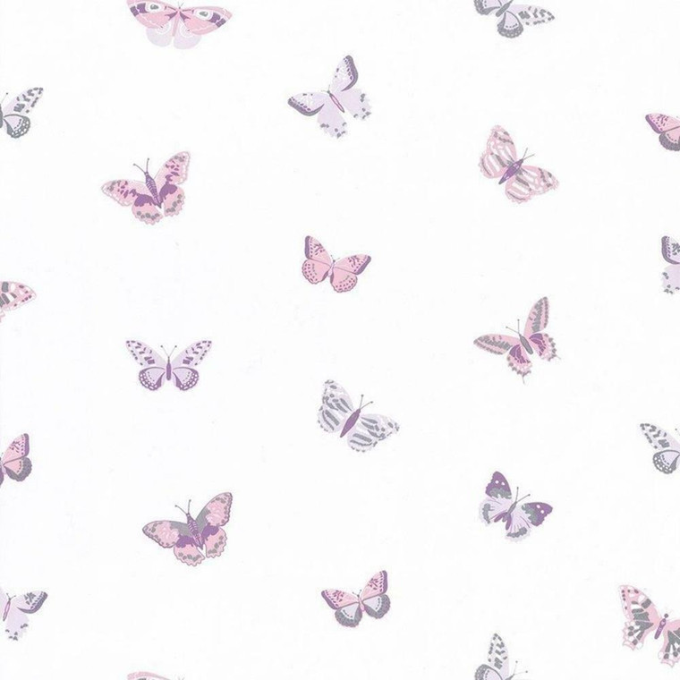 100825818 - Girl Power Butterflies Purple Casadeco Wallpaper