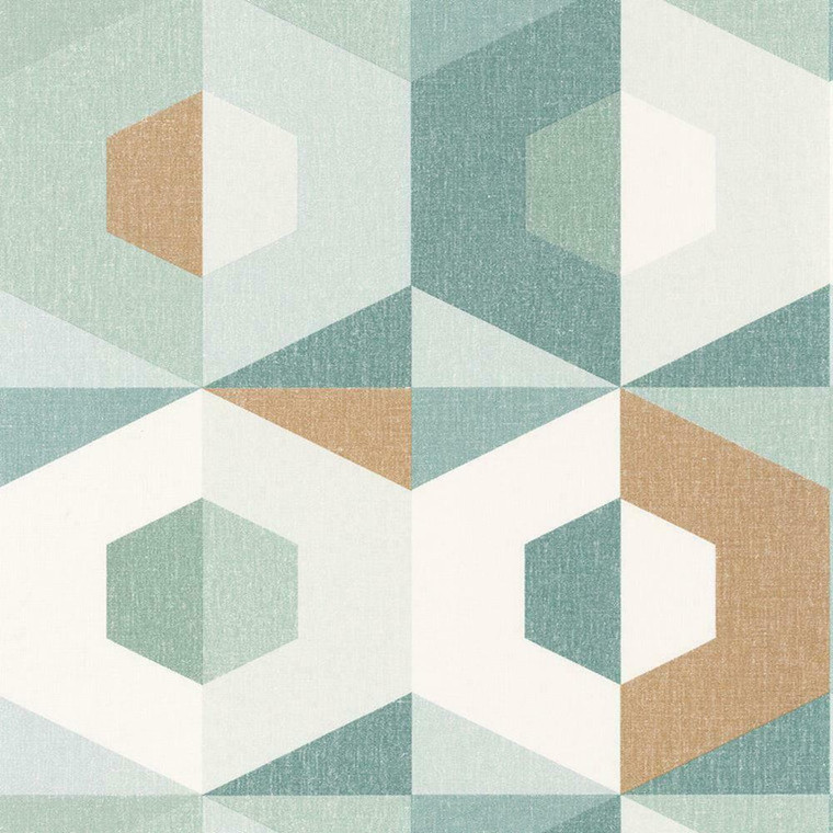 101377405 - Moove Geometric Green Casadeco Wallpaper