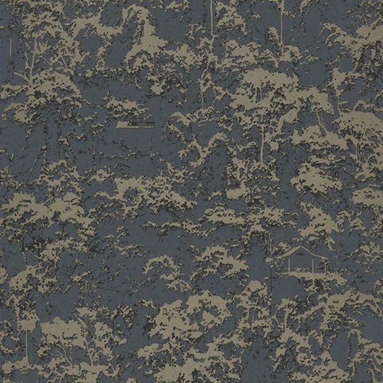 82649434 - Encyclopedia Trees Forests Shimmering Black Casadeco Wallpaper