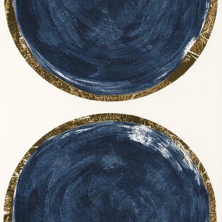 83816506 - Idylle Wooden Log Motifs Blue Casadeco Wallpaper