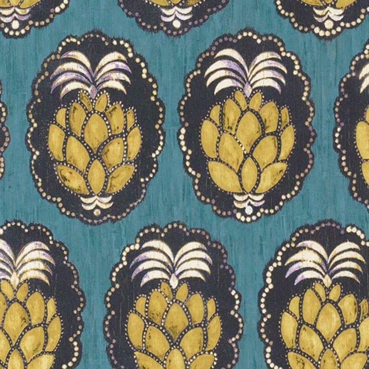 84356404 - Cuba Pineapple Motifs Yellow Casadeco Wallpaper
