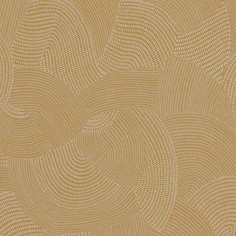 84412315 - Nangara Swirling Textured Design Yellow Casadeco Wallpaper