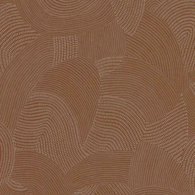 84413328 - Nangara Swirling Textured Design Orange Casadeco Wallpaper