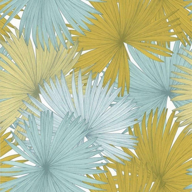 100046526 - Jungle Coconut Palms Blue Casadeco Wallpaper