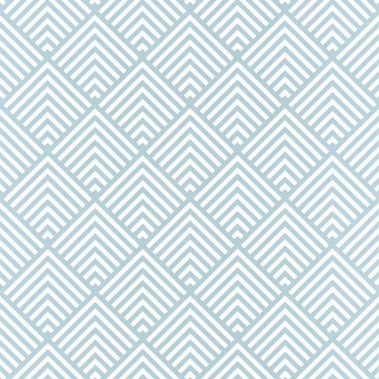 100096199 - Spaces Chevron Trellis Pyramid Blue Casadeco Wallpaper