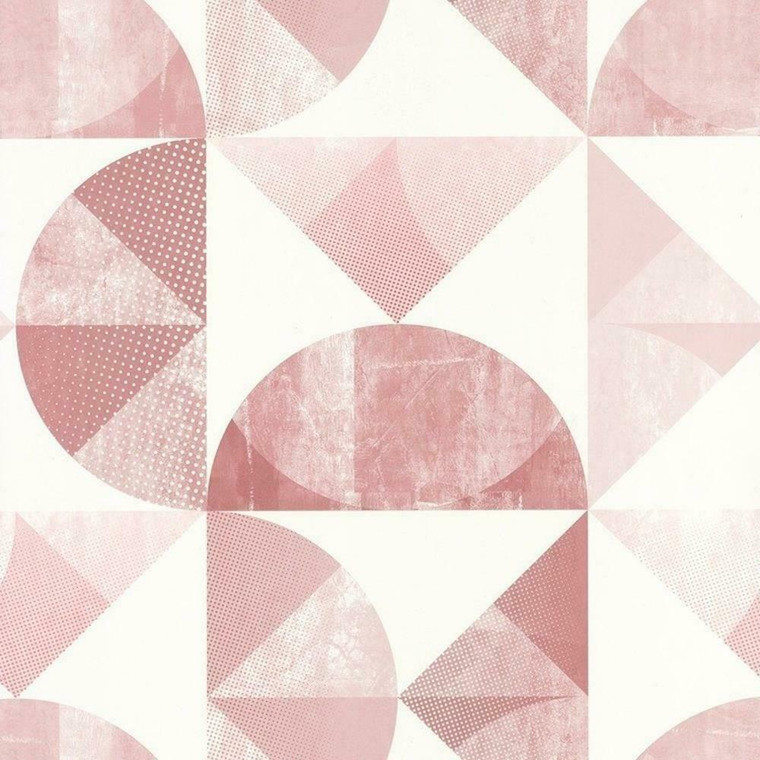 100154251 - Spaces Geometric shapes Pink Casadeco Wallpaper