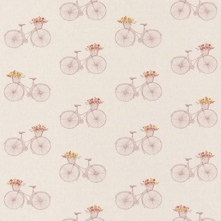 100244021 - Sunny Day Bicycles Pink Casadeco Wallpaper