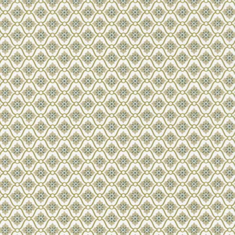 100287070 - Sunny Day Geometric Trellis Motifs Green Casadeco Wallpaper