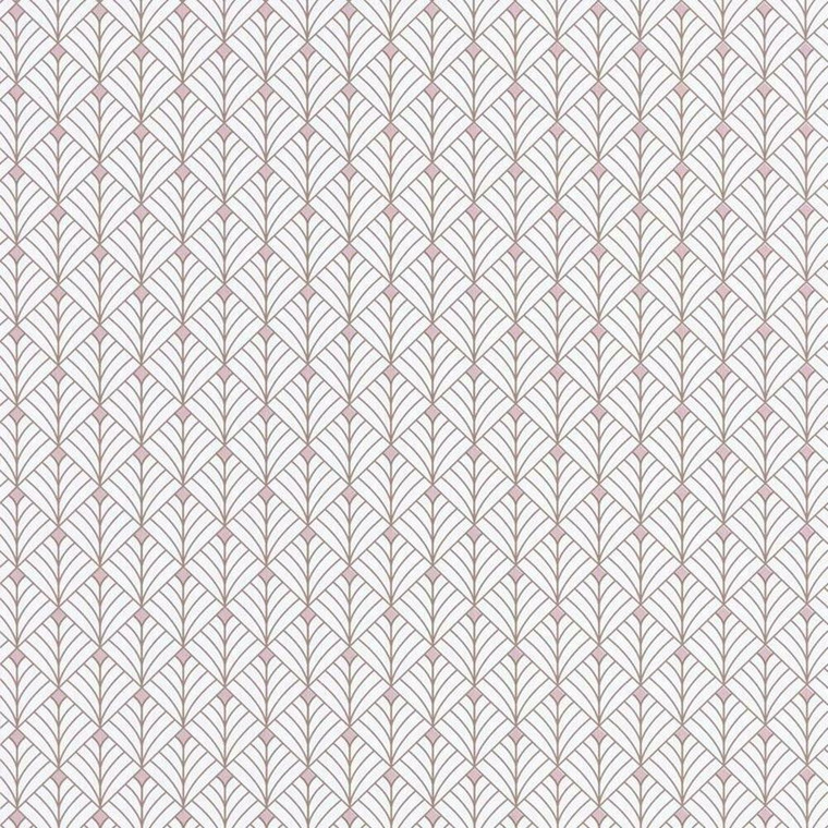 100434049 - Scarlett Geometric Tile Design Pink Casadeco Wallpaper