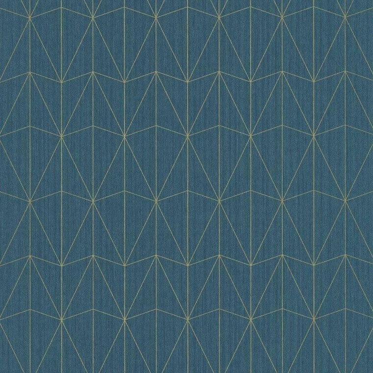 100446060 - Scarlett Stylish Geometric Design Blue Casadeco Wallpaper