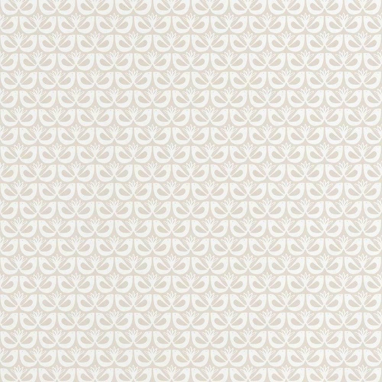 100581209 - Hygge Geometric Bird Design Beige Casadeco Wallpaper