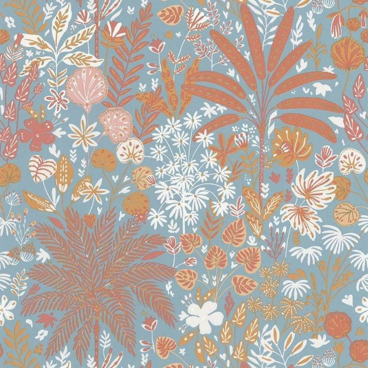 100596524 - Hygge Floral Scandinavian Blue Casadeco Wallpaper