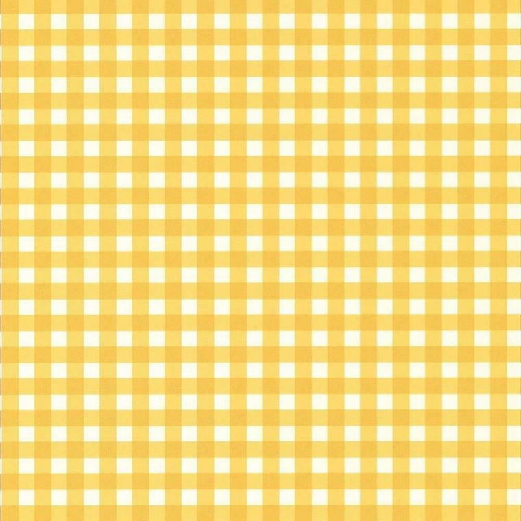 100662020 - Bistrot D Alice Checkered Design Yellow Casadeco Wallpaper