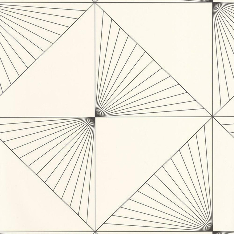 101069006 - Moonlight Geometric Tile Shapes Lines Black Casadeco Wallpaper