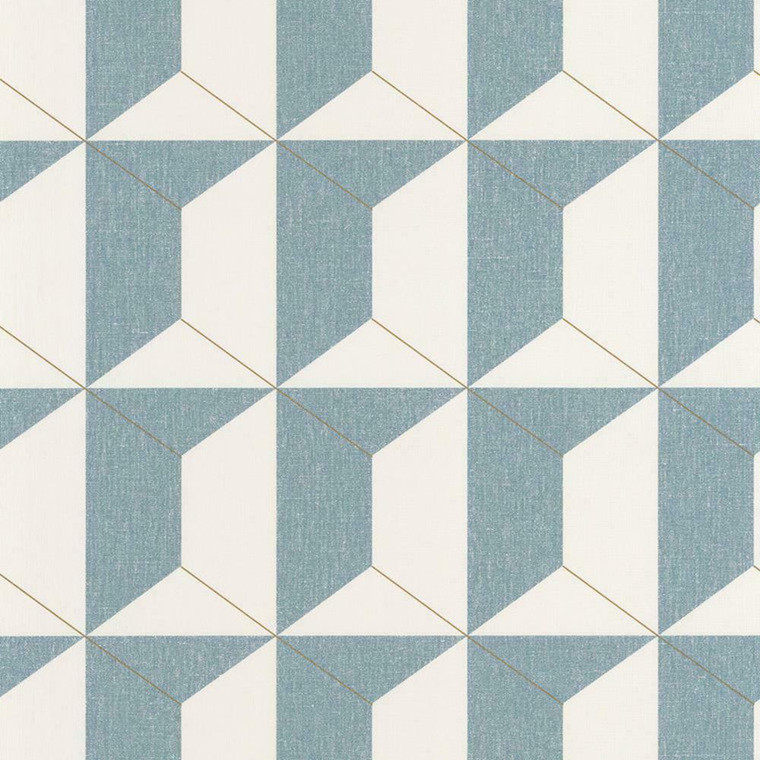 101336427 - Moove 3D Effect Tiles Blue Casadeco Wallpaper