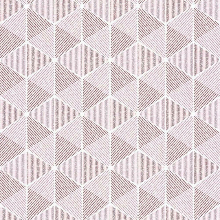 69914000 - Acapulco Stripes Triangles Geometric Pink Casadeco Wallpaper