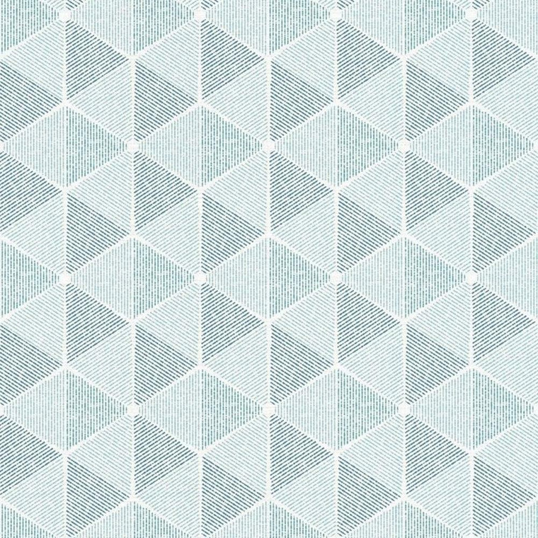 69916175 - Acapulco Stripes Triangles Geometric Blue Casadeco Wallpaper