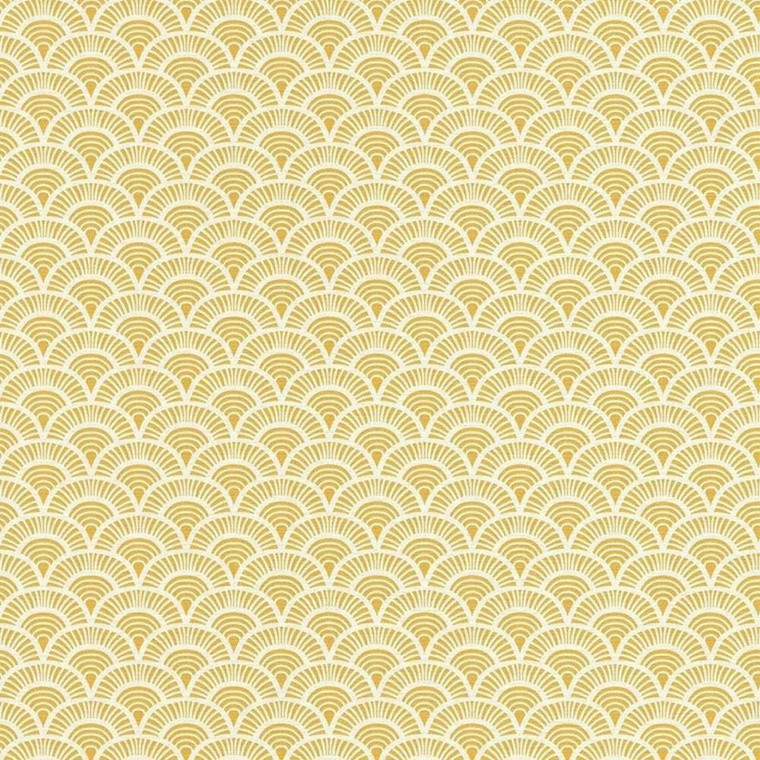 69922019 - Acapulco Fan Design Yellow Casadeco Wallpaper