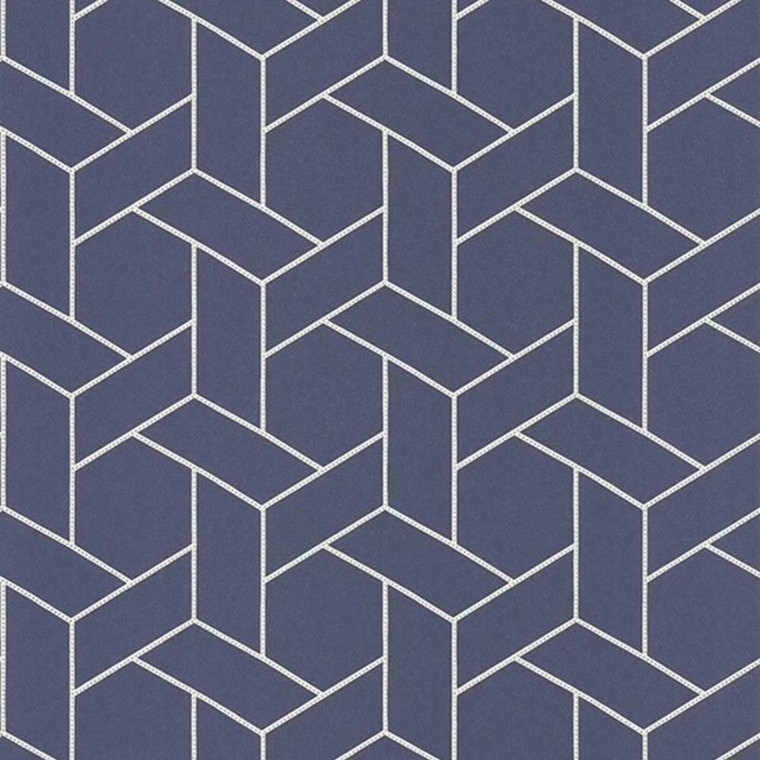 82036319 - Helsinki Geometric Dots Blue Casadeco Wallpaper