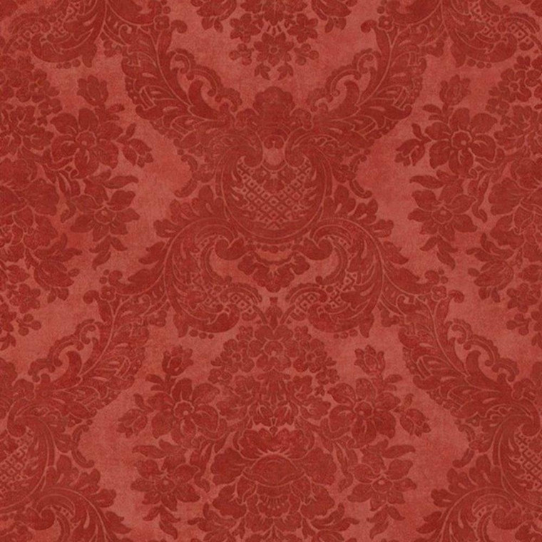 83558501 - Palazzo Damask Motifs Trellis Red Casadeco Wallpaper