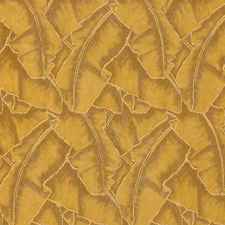 84322318 - Cuba Tropical Leaves Yellow Casadeco Wallpaper
