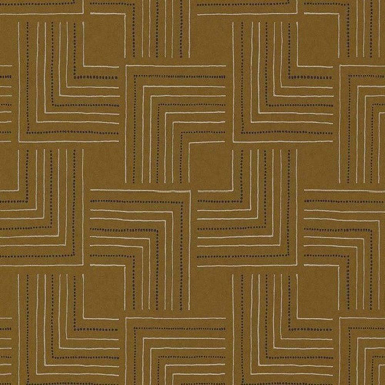 84392411 - Nangara Geometric Dot Linear Brown Casadeco Wallpaper