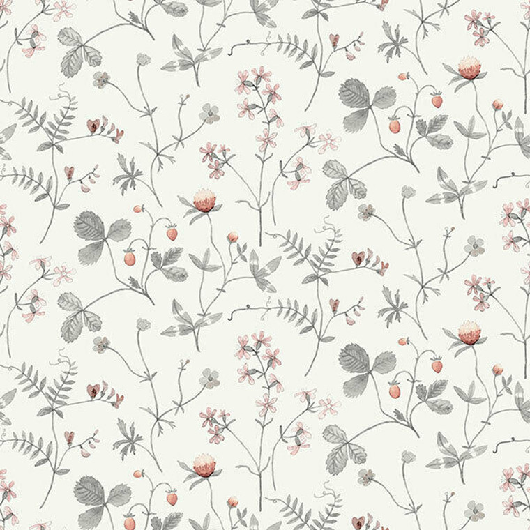 27009 - Morgongava Floral Stems Grey Galerie Wallpaper