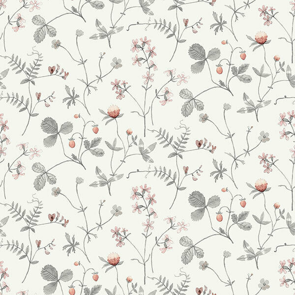 Galerie 27009 - Morgongava Floral Stems Grey Galerie Wallpaper roll - luxury design for UK feature walls