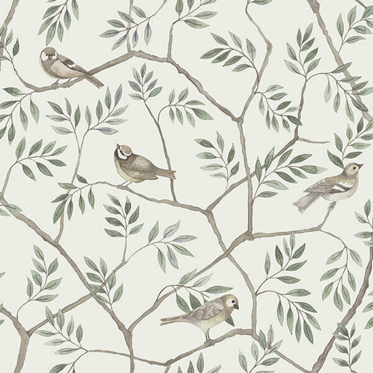 27015 - Morgongava Tree Birds Beige Galerie Wallpaper