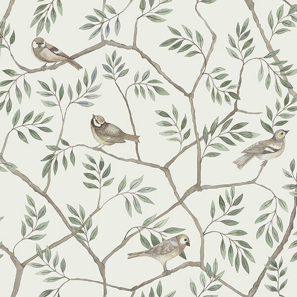 Galerie 27015 - Morgongava Tree Birds Beige Galerie Wallpaper roll - luxury design for UK feature walls