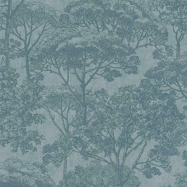 HV41030 - Havana Tree Silhouettes Blue Galerie Wallpaper