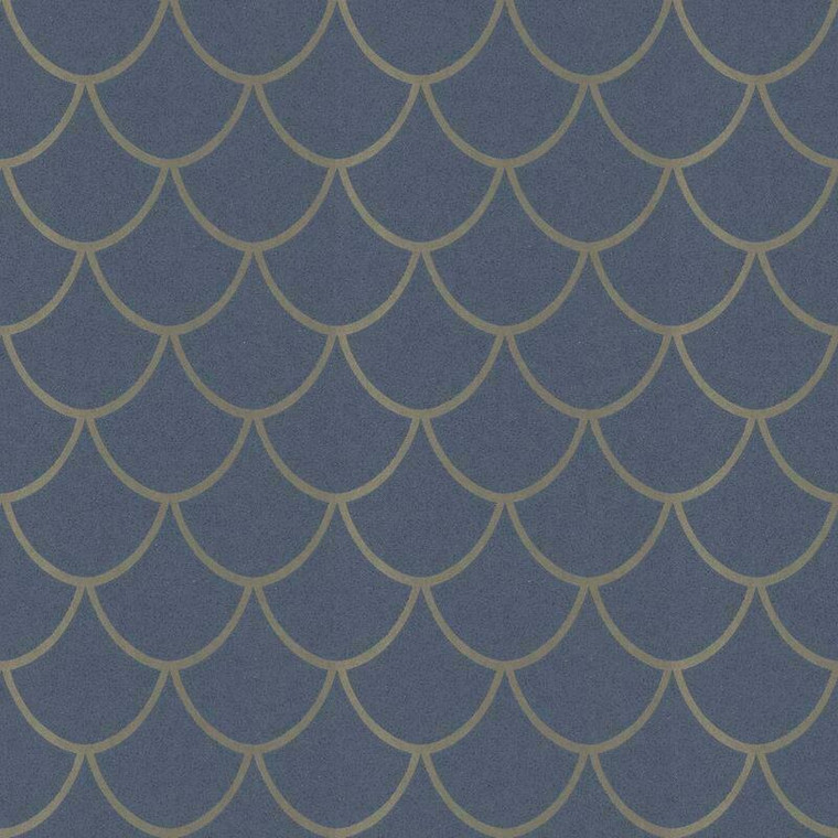 32723 - City Glam Geometric Arch Blue Gold Galerie Wallpaper