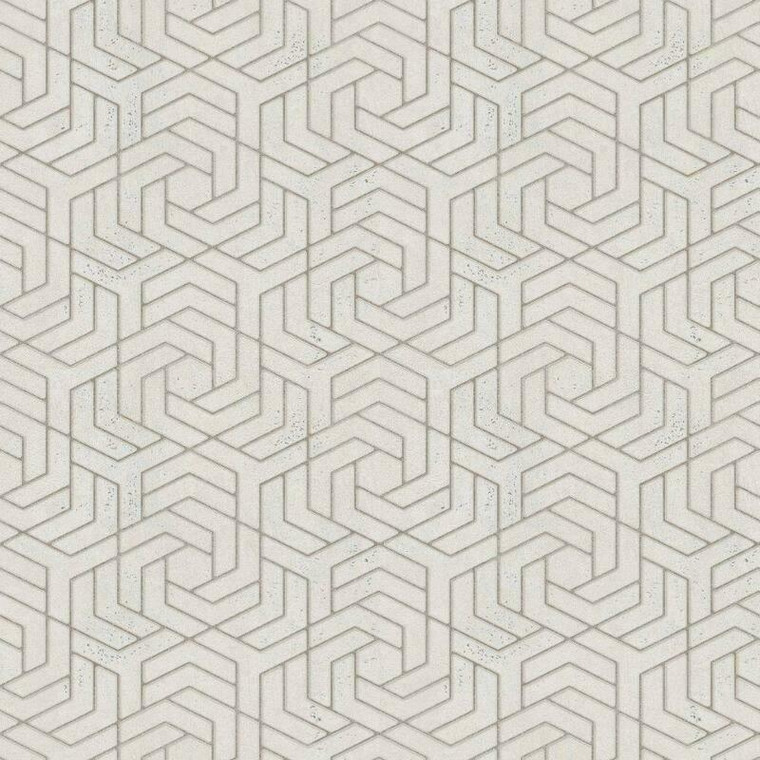 32608 - City Glam Hex Geometric Beige Gold Galerie Wallpaper