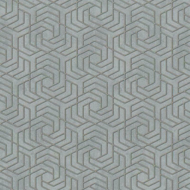 Galerie 32610 - City Glam Hex Geometric Grey Gold Galerie Wallpaper roll - luxury design for UK feature walls