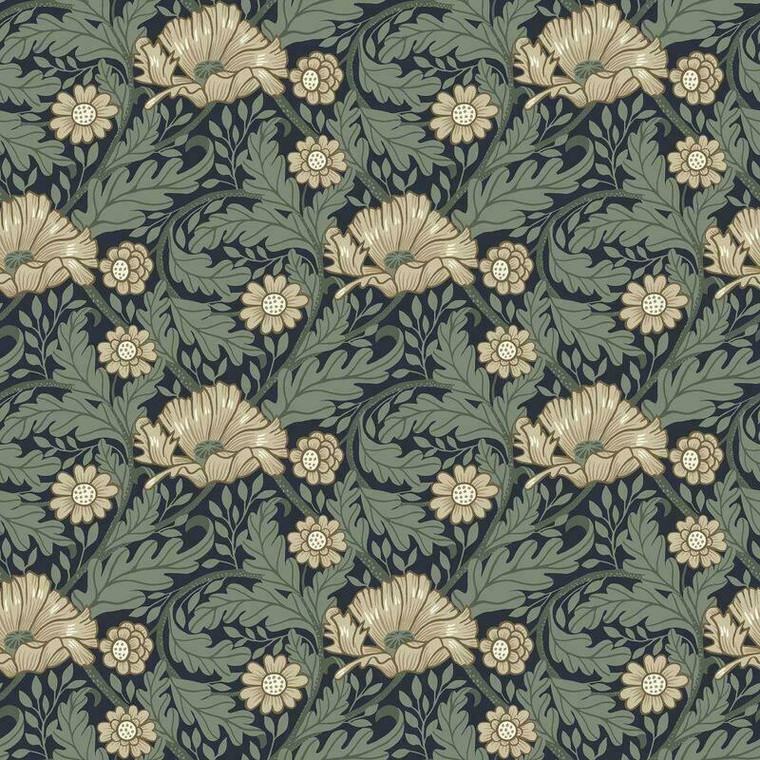 Galerie S13118 - Sommarang Garden Floral Blue Galerie Wallpaper roll - luxury design for UK feature walls