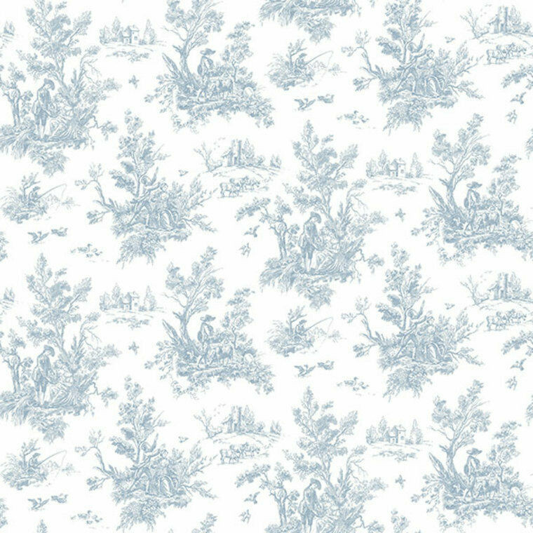 AB27656 - Abby Rose 4 Toile Navy Galerie Wallpaper
