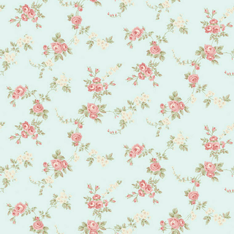 Galerie AB27659 - Abby Rose 4 Chic Rose Turquoise Red Green Galerie Wallpaper roll - luxury design for UK feature walls