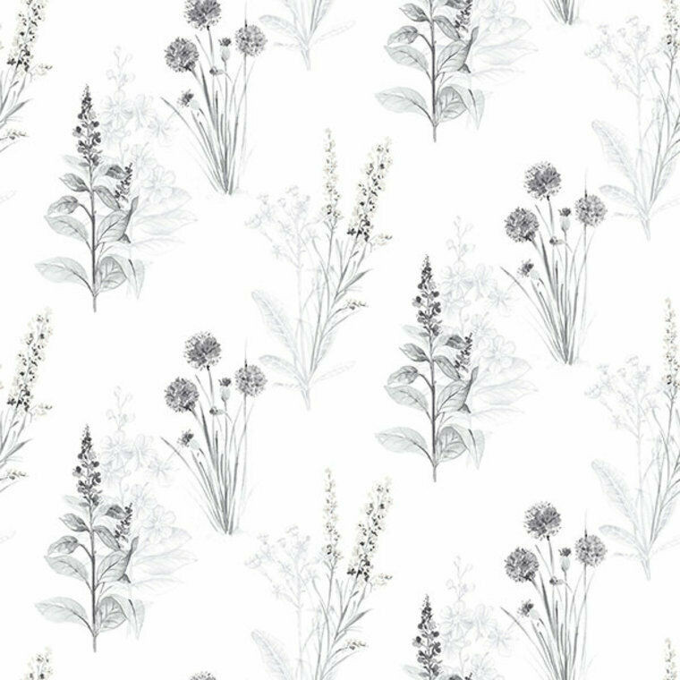Galerie AB42443 - Abby Rose 4 Flora Flowers Grey Black Galerie Wallpaper roll - luxury design for UK feature walls