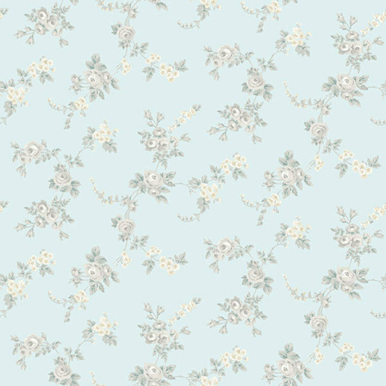 Galerie AF37706 - Abby Rose 4 Chic Rose Turquoise Grey Galerie Wallpaper roll - luxury design for UK feature walls