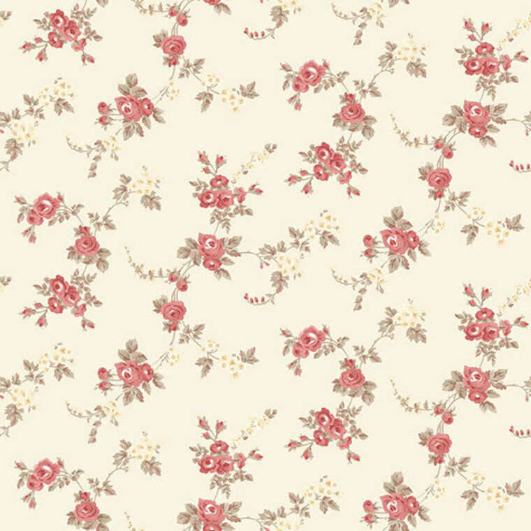 Galerie AF37708 - Abby Rose 4 Chic Rose Red Cream Green Galerie Wallpaper roll - luxury design for UK feature walls