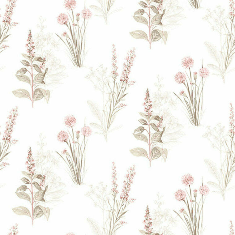 Galerie AF37715 - Abby Rose 4 Flora Flowers Pink Khaki Grey Galerie Wallpaper roll - luxury design for UK feature walls