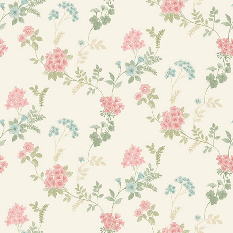 Galerie AF37734 - Abby Rose 4 Fern Floral Pink Green Blue Galerie Wallpaper roll - luxury design for UK feature walls